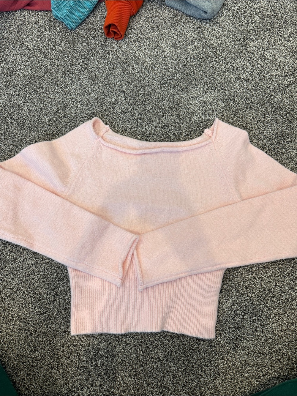 Pink off the shoulder sweater